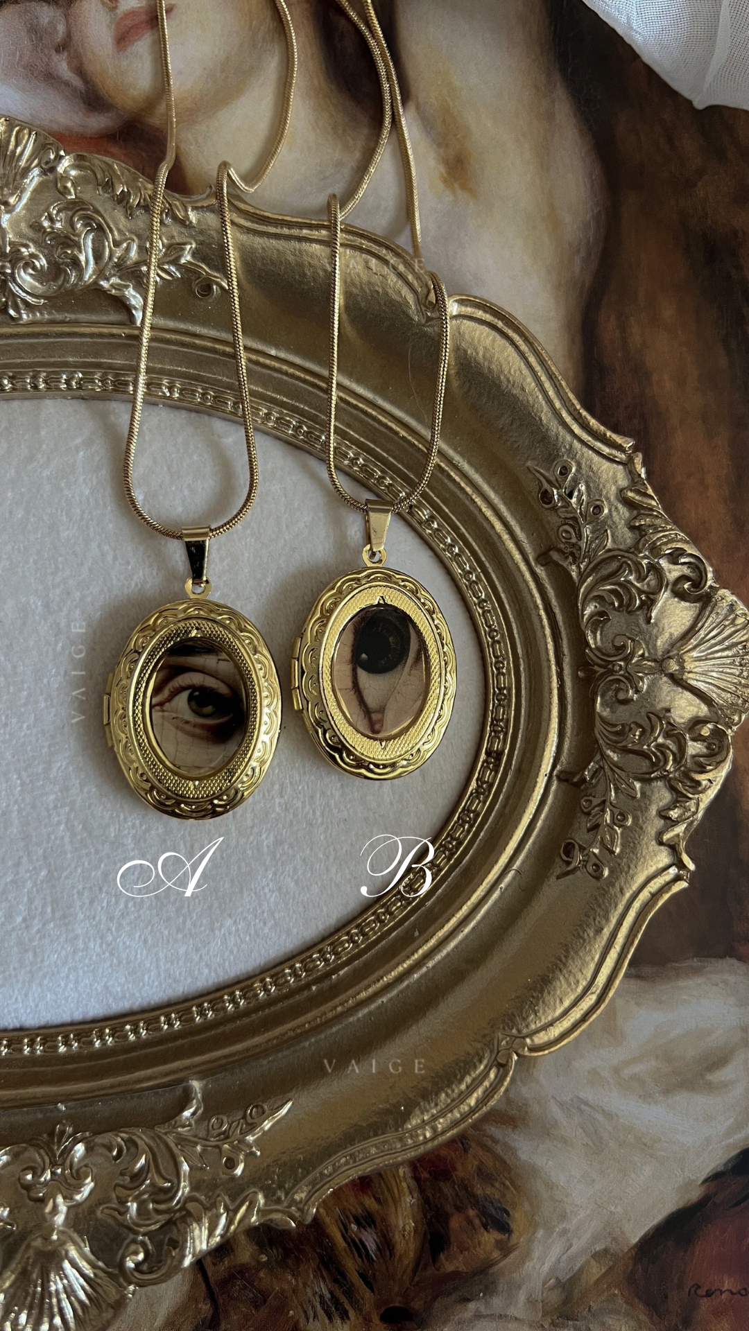 Lovers eye gold locket necklace collection